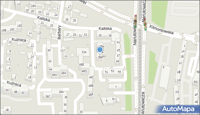 Sosnowiec, Kaliska, 39A, mapa Sosnowca