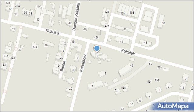 Sosnowiec, Kanarków, 1, mapa Sosnowca