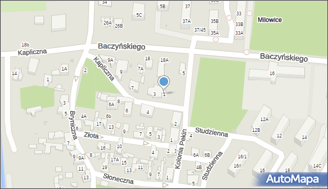 Sosnowiec, Kapliczna, 1, mapa Sosnowca