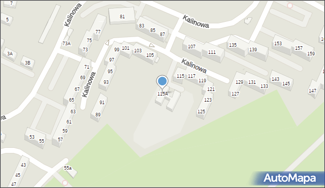Sosnowiec, Kalinowa, 115A, mapa Sosnowca