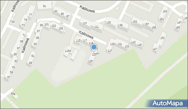 Sosnowiec, Kalinowa, 123, mapa Sosnowca