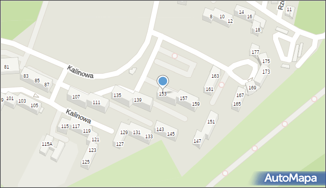 Sosnowiec, Kalinowa, 153, mapa Sosnowca