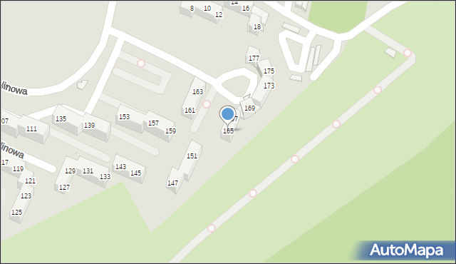 Sosnowiec, Kalinowa, 165, mapa Sosnowca