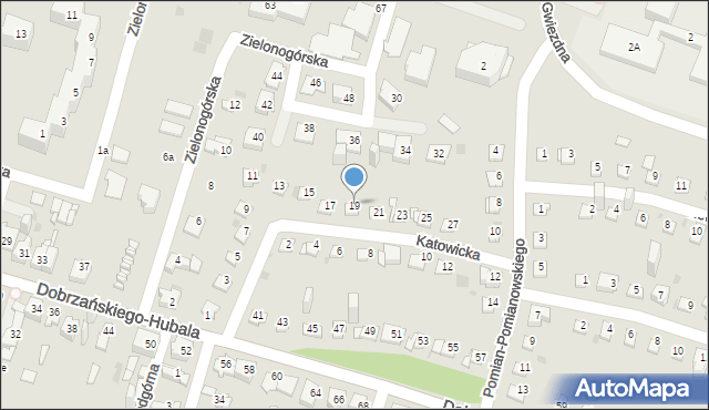 Sosnowiec, Katowicka, 19, mapa Sosnowca