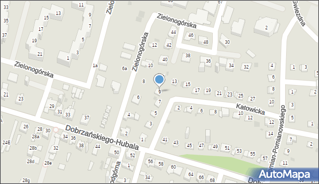 Sosnowiec, Katowicka, 9, mapa Sosnowca