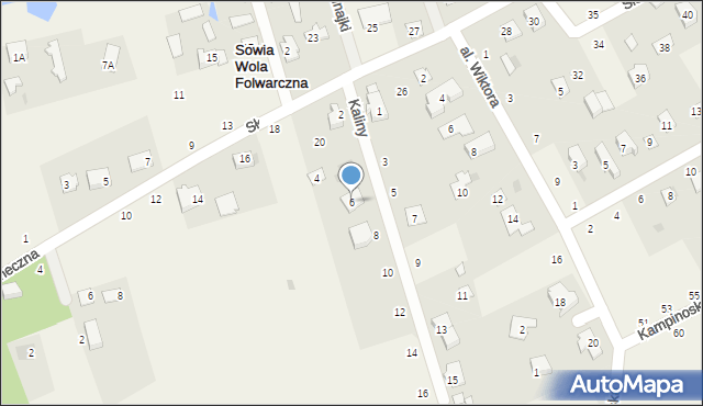 Sowia Wola Folwarczna, Kaliny, 6, mapa Sowia Wola Folwarczna