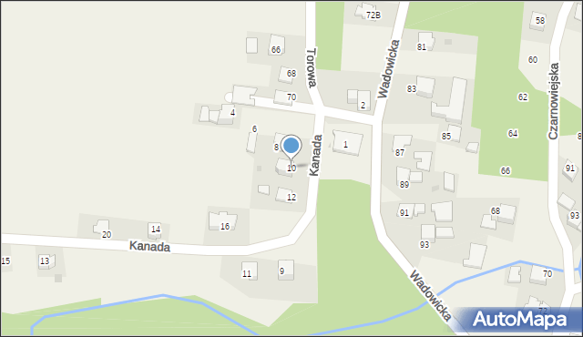 Spytkowice, Kanada, 10, mapa Spytkowice