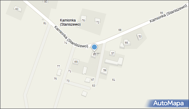 Staniszewo, Kamionka (Staniszewo), 141A, mapa Staniszewo