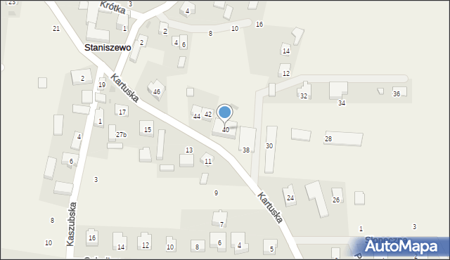 Staniszewo, Kartuska, 40, mapa Staniszewo