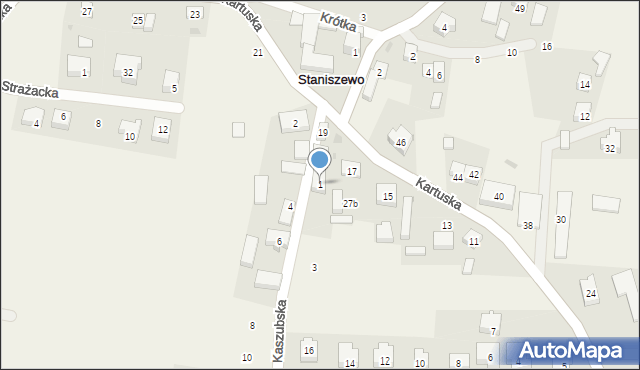 Staniszewo, Kaszubska, 1, mapa Staniszewo