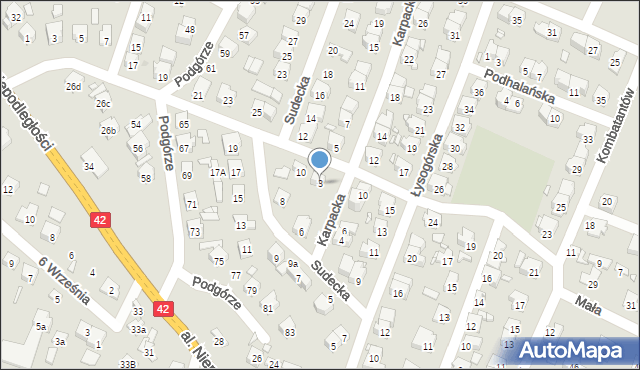 Starachowice, Karpacka, 3, mapa Starachowic