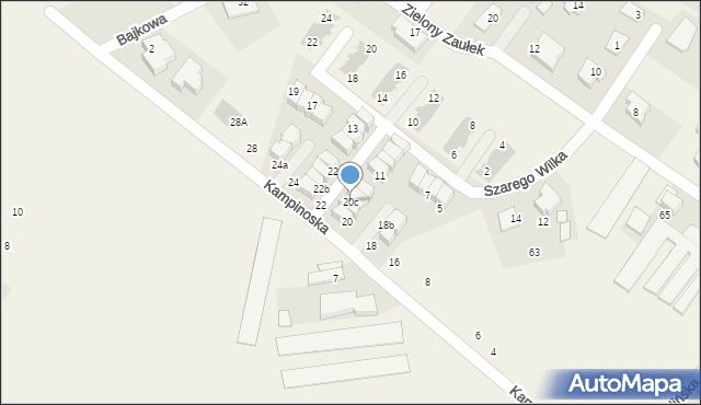 Stare Babice, Kampinoska, 20c, mapa Stare Babice