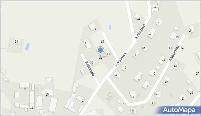 Stare Bielice, Kalinowa, 11, mapa Stare Bielice