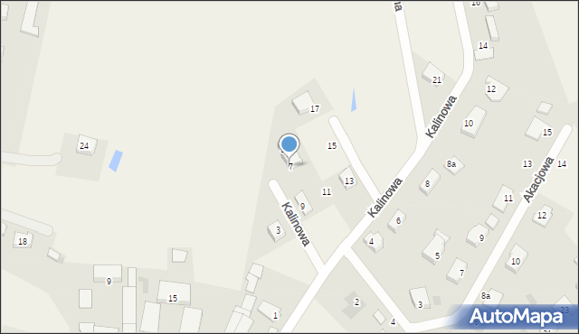 Stare Bielice, Kalinowa, 7, mapa Stare Bielice