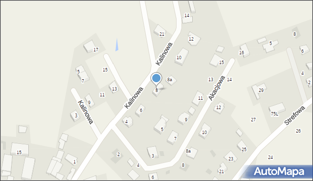 Stare Bielice, Kalinowa, 8, mapa Stare Bielice