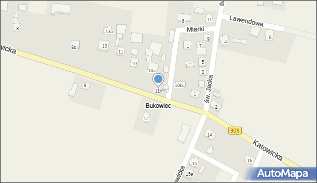 Strzebiń, Katowicka, 11c, mapa Strzebiń
