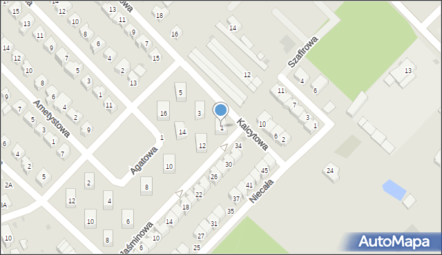 Strzegom, Kalcytowa, 1, mapa Strzegom