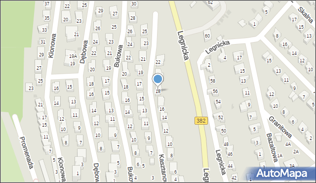 Strzegom, Kasztanowa, 18, mapa Strzegom