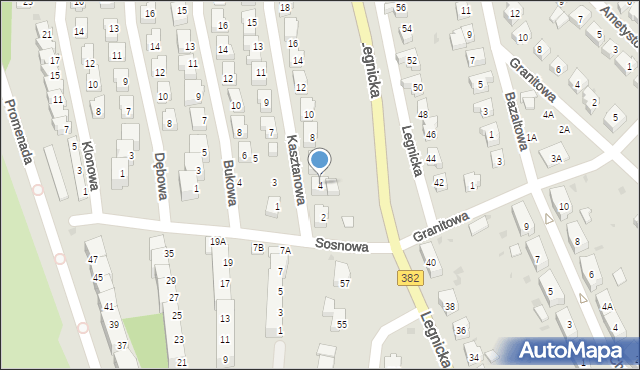 Strzegom, Kasztanowa, 4, mapa Strzegom