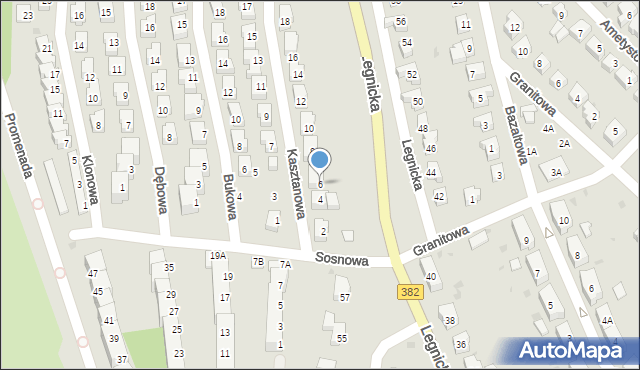 Strzegom, Kasztanowa, 6, mapa Strzegom