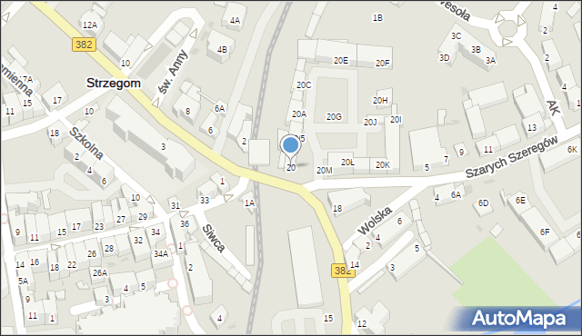 Strzegom, Kasztelańska, 20, mapa Strzegom