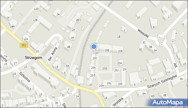 Strzegom, Kasztelańska, 20D, mapa Strzegom
