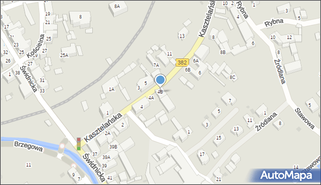 Strzegom, Kasztelańska, 4B, mapa Strzegom