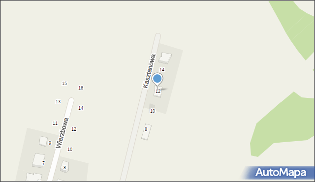 Strzelce Górne, Kasztanowa, 12, mapa Strzelce Górne