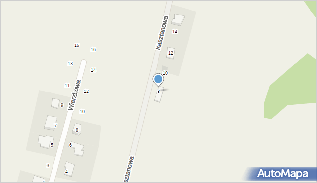 Strzelce Górne, Kasztanowa, 8, mapa Strzelce Górne