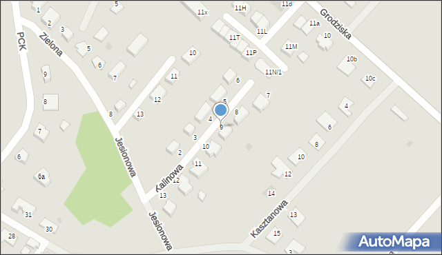 Strzelce Krajeńskie, Kalinowa, 9, mapa Strzelce Krajeńskie