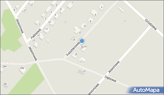 Strzelce Krajeńskie, Kasztanowa, 13, mapa Strzelce Krajeńskie