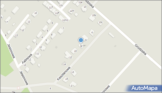 Strzelce Krajeńskie, Kasztanowa, 8, mapa Strzelce Krajeńskie