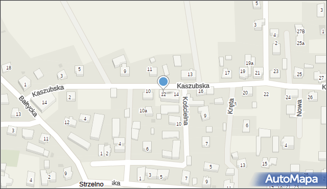 Strzelno, Kaszubska, 12, mapa Strzelno