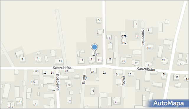 Strzelno, Kaszubska, 19a, mapa Strzelno