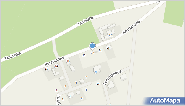 Strzyżewo, Kasztanowa, 22, mapa Strzyżewo