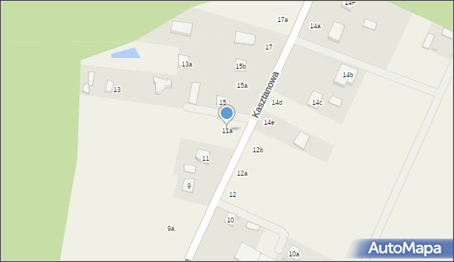 Sucha, Kasztanowa, 11a, mapa Sucha