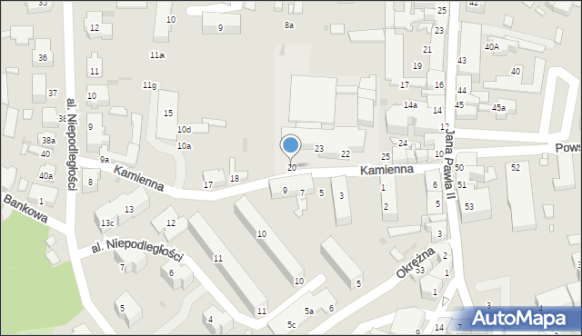 Sulechów, Kamienna, 20, mapa Sulechów