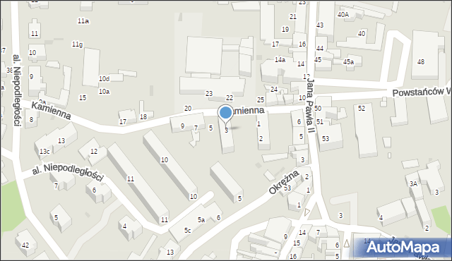 Sulechów, Kamienna, 3, mapa Sulechów