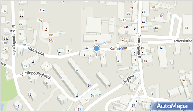 Sulechów, Kamienna, 5, mapa Sulechów