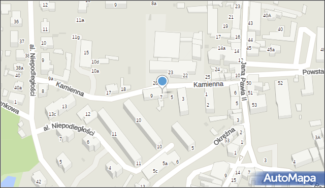 Sulechów, Kamienna, 8, mapa Sulechów