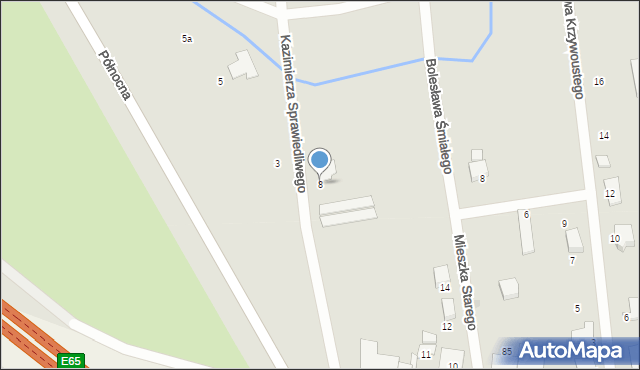 Sulechów, Kazimierza Sprawiedliwego, 8, mapa Sulechów