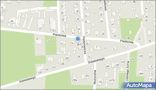 Sulejówek, Kasprowicza Jana, 36, mapa Sulejówek