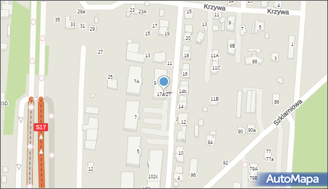 Sulejówek, Kasztanowa, 17a/27, mapa Sulejówek