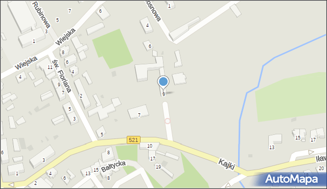 Susz, Kajki Michała, 9, mapa Susz