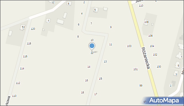 Suszno, Kalinowa, 12, mapa Suszno
