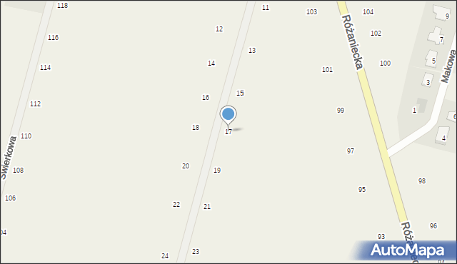 Suszno, Kalinowa, 17, mapa Suszno