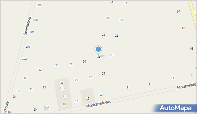 Suszno, Kalinowa, 24, mapa Suszno