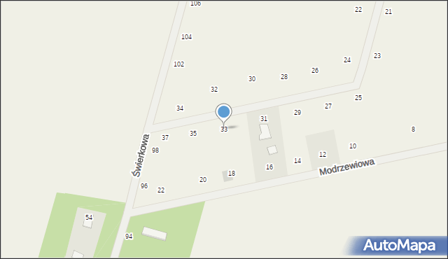 Suszno, Kalinowa, 33, mapa Suszno