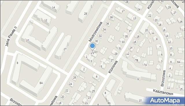 Suwałki, Kasztanowa, 1/1, mapa Suwałk