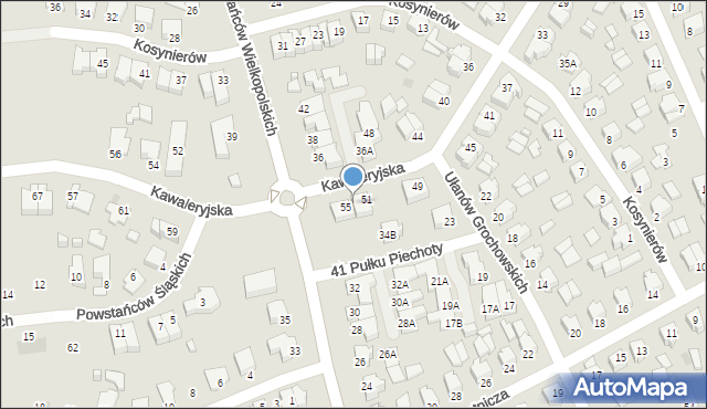 Suwałki, Kawaleryjska, 53, mapa Suwałk
